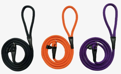 Heavy Duty Dog Leash — Leather & Cotton Rope