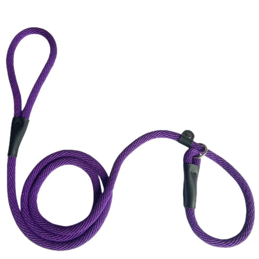 Heavy Duty Dog Leash — Leather & Cotton Rope